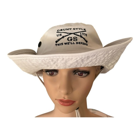 Unisex Grunt Style Khaki Booney Hat - Picture 2 of 8